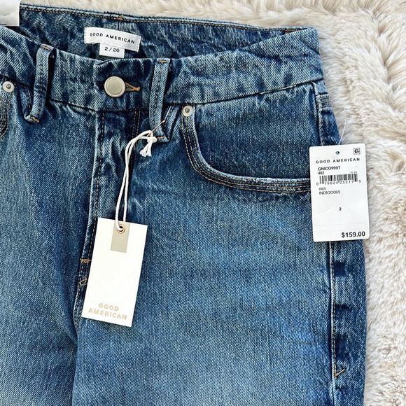 Good American Good 90’s Icon Jeans Indigo Size 2/26 - Picture 3 of 12